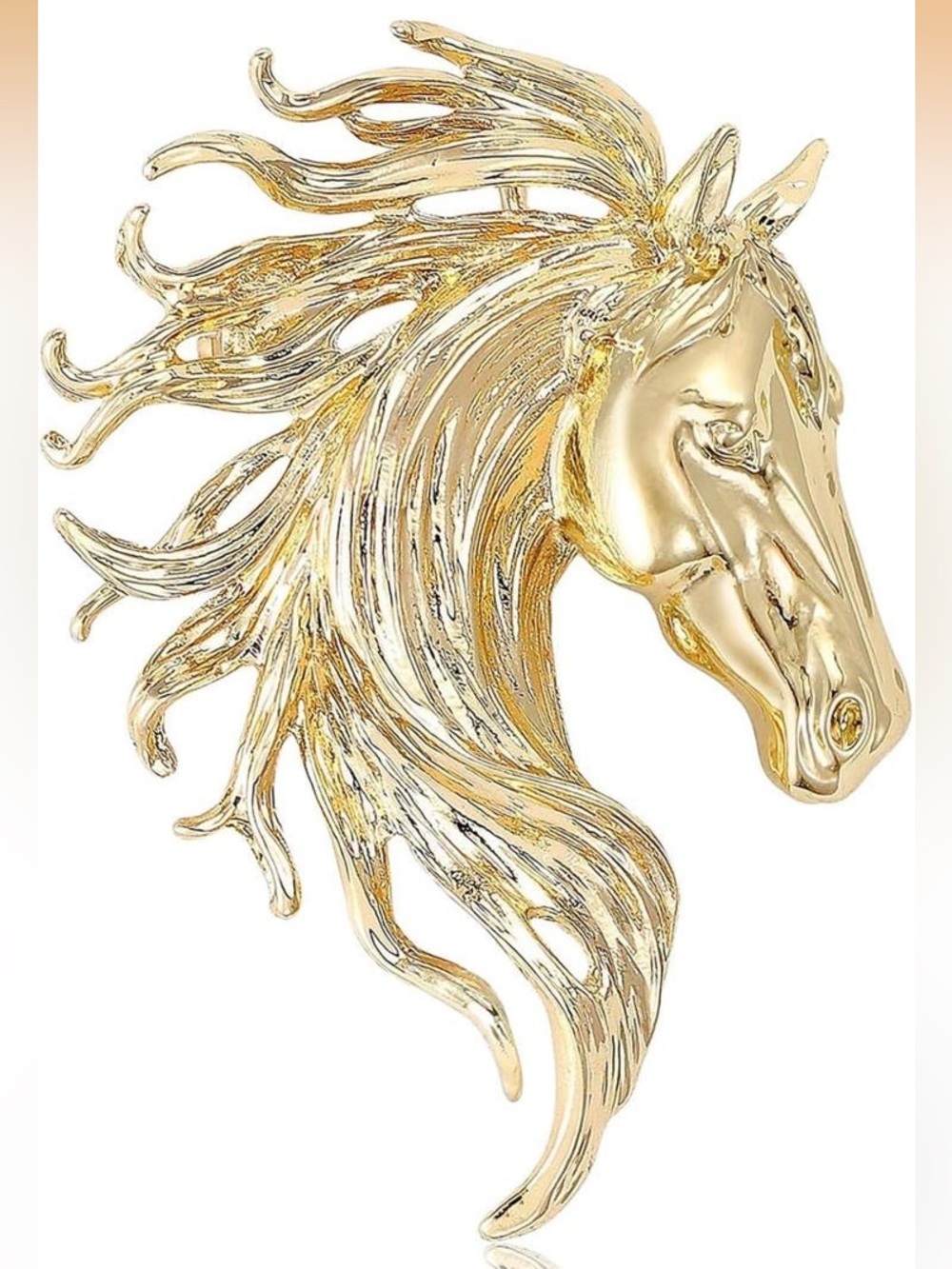 Anthropologie Gold Flowing Mane Horse Head Wall Sculpture